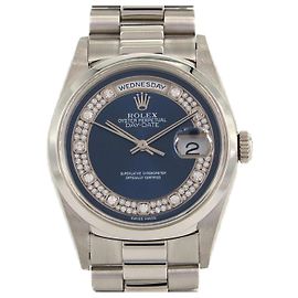 Rolex Day-Date Uhr aus Platin Blau