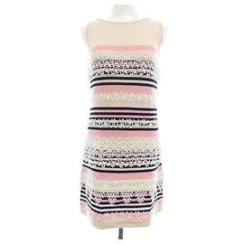 Chanel Kaschmirkleid Schwarz Pink Weiß Beige