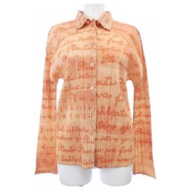 Autre Marque Pleats Please Lettering Top Orange