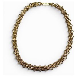 Colar choker de corrente vintage Christian Dior Dourado