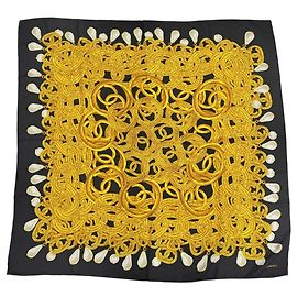 Sciarpa in seta vintage Chanel nera e oro Nero D'oro