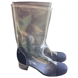 Botas transparentes Chanel Preto