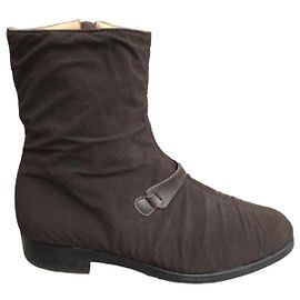 Céline CELINE vintage brown canvas boots Brown