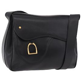 Borsa a Spalla GUCCI in Pelle Nera e Oro 001 58 1563 Auth 190847 Nero D'oro