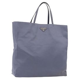 Sac à main PRADA en satin bleu Auth ka5142A Bleu