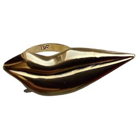 Diane von Furstenberg Gold Lip Ring Golden