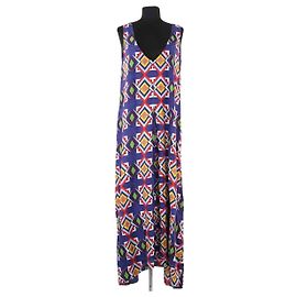 Autre Marque Vestido de seda azul AML Paris Azul