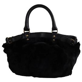 Sac à main Vanessa Bruno en fourrure noir Noir