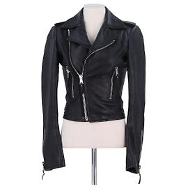 Chaqueta de cuero negra Balenciaga Negro