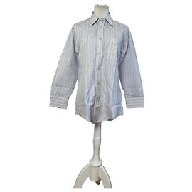Autre Marque Camicia in cotone a righe vintage Renoma da uomo Bianco Blu S Bianco