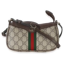 Borsa a tracolla Mini Ophidia in tela monogramma GG Supreme ebano e beige Gucci Multicolore