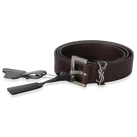 Saint Laurent Gürtel aus braunem Lammleder Cassandre 38mm 80/32 Andere