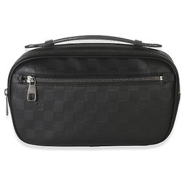 Borsa a tracolla Louis Vuitton Black Damier Infini Ambler Nero