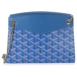 Goyard Blue Goyardine Canvas Mini Rouette Structure Bleu