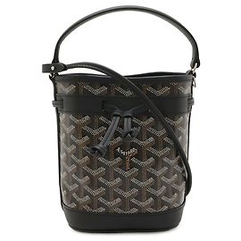 Borsa a secchiello Goyard Petit Flo Mini Marrone Nero Bianco
