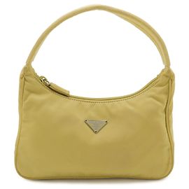 Prada Triangle Handbag Pouch in Yellow Nylon Yellow