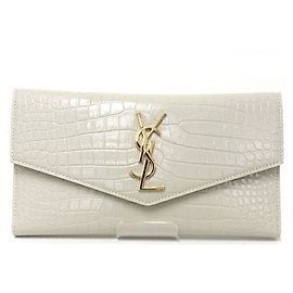Saint Laurent Uptown Large Flap Wallet Eggshell