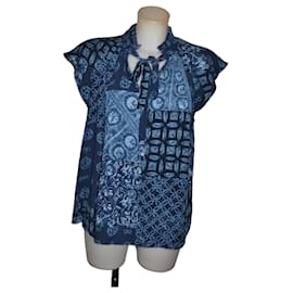 Camicetta patchwork blu Ralph Lauren Bianco Blu