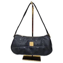 Bolsa de ombro vintage em nylon MCM preta Preto