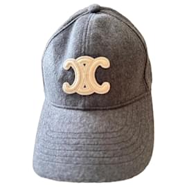 Céline Celine Gorra Triomphe de lana gris Gris