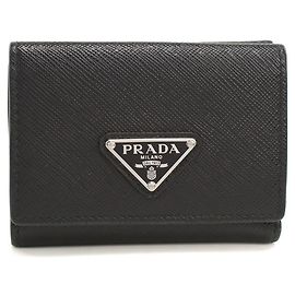 Prada Tri-fold Ledergeldbörse Schwarz