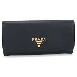 Prada Bi-fold Long Wallet Black