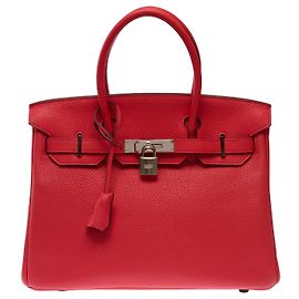 Hermès Bolsa HERMES Birkin 30 em Couro Vermelho - 103708 Vermelho