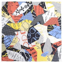 Hermès Hermes Carre 70 Les Petit Papier Sciarpa in seta Multicolore