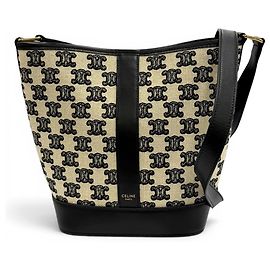 Céline Borsa a tracolla Celine Small Bucket Triomphe Nero Bianco sporco
