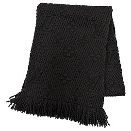 Stola Louis Vuitton in lana e seta nera Nero