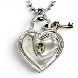 Collar Heart Lock Key Tiffany & Co. Plata Dorado