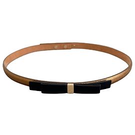 Cinto Gucci de couro com laço Preto Dourado