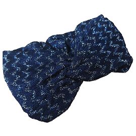 Missoni Knitted Metallic Hairband Metallic Dark blue