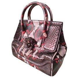Versace Borsa a mano Medusa in pelle di pitone Nero Rosso Beige Stampa python