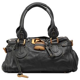 Chloé Paddington Handtasche aus schwarzem Leder Schwarz