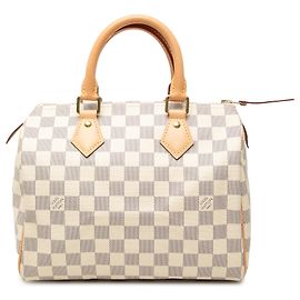 Louis Vuitton White Damier Azur Speedy 25 Blanc