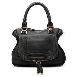 Chloé Black Medium Leather Marcie Satchel Black