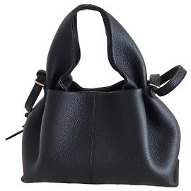 Polène Numéro Un Black Grained Leather Handbag Black