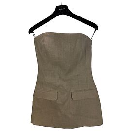 Trägerloses Leinen-Top mit Tasche Totême Beige
