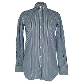 Céline Camicia a righe classica Celine in cotone blu Blu