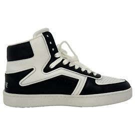 Céline Tênis de cano alto Celine Trainer CT-01 em couro preto Preto
