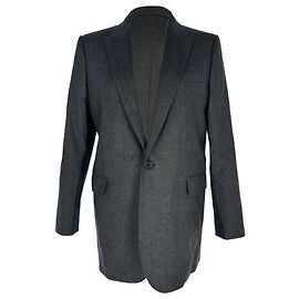 Céline Celine Single-Breasted Structured Blazer in Black Wool Grey