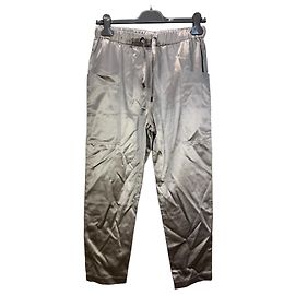 Brunello Cucinelli Silk Blend Cargo Pants Beige