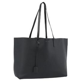 SAINT LAURENT Bolsa Tote Grande de Couro Preta e Dourada Auth hk3891 Preto Dourado