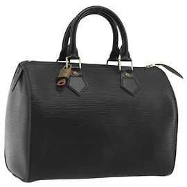 LOUIS VUITTON Bolsa Epi Speedy 25 Preta M59042 LV Auth 190404SAV Preto