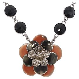 Collier Miu Miu Metal Black Silver Auth BA14047A Noir Argenté