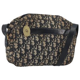 Borsa a tracolla Christian Dior Trotter Canvas Navy Gold Auth ep15075 D'oro Blu navy