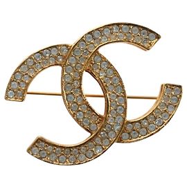 CHANEL COCO Mark Brosche aus Metall Goldton CC Authentisch 190723M Andere