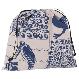 LOEWE William De Morgan Drawstring Bag Canvas Blue Auth BA14014M Blue