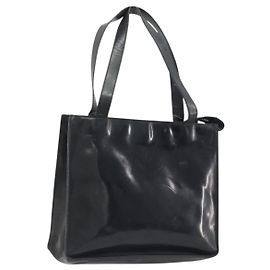 CHANEL Tote Bag Lackleder Schwarz CC Auth BA14017 Schwarz